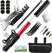 Ninonly Bicycle Repair Kit, Bicycle Repair Bag with 120 PSI Mini Pump, Bike Tool Kit for Camping Travel, 16 in 1 Bike Repair Kit Tyre Lever & Self Adhesive Tube Patch for Mountain Bike and Road Bike