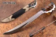 21"KMA MIRROR POLISH 1095 HIGH CARBON STEEL FULL TANG MASSIVE BOWIE KNIFE 9632