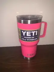 YETI HOT PINK 30 OZ RAMBLER TUMBLER WITH HANDLE