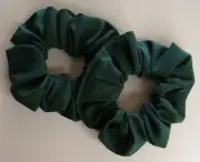 BACK TO SCHOOL TWIN PACK HAIR SCRUNCHIES - Medium - Green - School/Sport