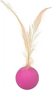 Cat Ball Toy - Self-Entertainment Toy | Sensory Stimulation Ball with Feather for Indoor Outdoor Play Hunting Exercise Training Boredom Relief