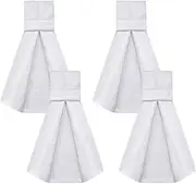 4 Pcs Football Field Towel, Closed Loop Football Accessories Cotton Football Towel Sports Towel Sweat Towel with Hook and Loop Fastener for Stadium, Golf, Gym During Easy to Carry (White)