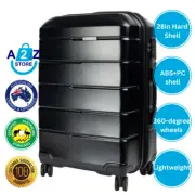 Olympus Artemis 28in Hard Shell Suitcase ABS+PC Jet Black Travel Luggage Trolley