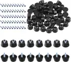 50Pcs Black Rubber Bumpers Feet Cutting Board Round Feet Screw-on Type