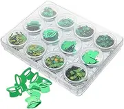 OSOLADY 1 Box Green Manicure Jewelry St Patricks Day Stickers Nail DIY Glitter Green St. Patricks Day Glitter Stickers Glittery St. Patricks Day Manicure Irish Manicure Accessories PVC