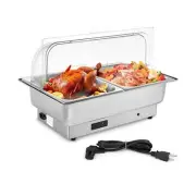 Electric Chafing Dish Buffet Set, 9 QT Roll Top Stainless Steel Chafer with T...