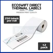 12 Rolls EcoSwift 250 4 x 6 Zebra 2844 Eltron Direct Thermal Printer 3000 Labels