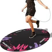 Jump Rope Mat Large Rubber Exercise Mat Indoor Outdoor Shock Absorbing Mat Non-Slip Oval Design for Floor & Rope Protection, Workout Mats for Home Gym Flooring