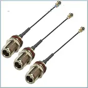 Xiaojiang Store 1.13 IPX U.FL IPEX to N Female O-Ring wat/erp/;ro/ofW Bulkhead Mount Nut Connector Coaxial Pigtail Jumper 1.13mm Cable(1Pcs 1 Metre)