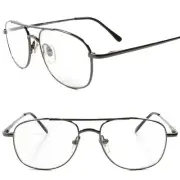 Classic Retro Aviation Spring Hinge Gunmetal Bifocal 1.00 Reading Reader Glasses