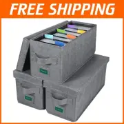 Elegant Grey CD Holder with Lift-Off Lid - 3 Pack for Ultimate Organization