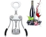 Wine Corkscrew, Multifunctional Winged Corkscrew, Bottle Opener Made of Zinc Alloy, Wine Opener with Bottle Opener, Wine Bottle Opener for Wine