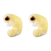 2x Giant Microbes Bookworm Human Biology Soft Plush Cuddle Stuffed Toy Yellow