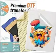 DTF Transfer Film, 50 Sheets 8.5"x11" With Smart Printing Pad for All Sublimation Printers, Upgraded Premium Direct to Film for All Fabrics