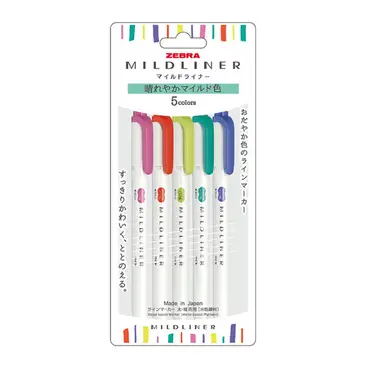 ZEBRA MildLiner WKT7-5C 柔色系雙頭螢光筆5色組