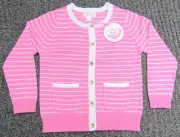 Pumpkin Patch Sizes 1 & 2, Girls Pink & White Strped Cardigans, BNWT RRP $29.99