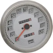 Drag Specialties - 75694 - 5" MPH FL-Style 2:1 Speedometer with Tach - Billet Lo