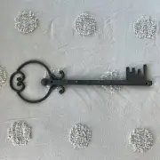 NEW Anthropologie Skeleton Key Black Cast Iron Multi Wall Hook Key Holder Vtg