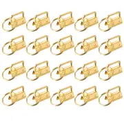60Pcs 26mm Key Fob Hardware with Keychain Ring for Webbing, Dark Golden
