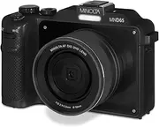 [Minolta] Digital Camera – 56MP Photos, 4K Ultra HD 60FPS Video, 18X Digital Zoom, Dual Lens Design, Wi-Fi, 3” LCD Screen, RAW/JPEG Support, Compact Travel Camera (Black)