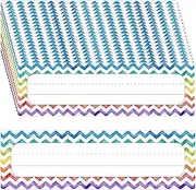 Lucleag 50PCS Watercolor Wave Classroom Name Plates for Desk, Colorful Nameplates for Classroom Cubbies, Back to School Classrooms Name Plates Student Desk Name Tag for Teacher, 10x3 inch