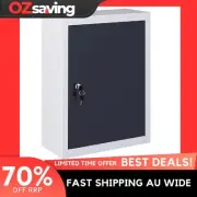 tool cabinet grey black metal adjustable shelf lockable door 40x19x60 5354