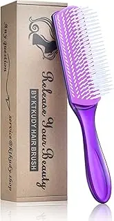 KTKUDY Styling Brush 9 Row for Defining Curls Hair Brush Comb for Separating, Shaping Curls - Blow-Drying, Styling & Finishing Detangling Brush for Thick, Wavy, Curly or Coily Hair (Purple)