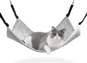 Reversible Cat Hanging Hammock with Adjustable Straps and Hooks Double-Sided Pet
