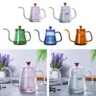 Gooseneck Glass Tea Pour Over Kettle Coffee Dripper with Lid for Drip Coffee
