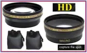 Pro HD Wide Angle & Telephoto Lens Set for Olympus E-620 E-520 E-420