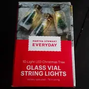 Martha Stewart BottleBrush Tree Snow Vial Christmas String Lights NIB Everyday