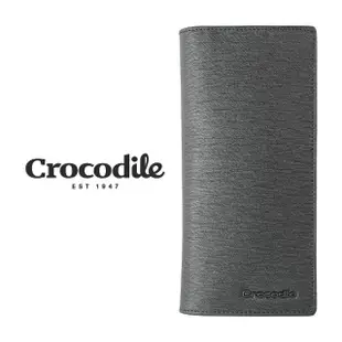 【Crocodile】鱷魚皮件 真皮皮夾 17卡 拉鍊 長夾-0103-10401-黑藍兩色-原廠公司貨(維也納Wien系列)