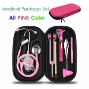 Medical Bag Pouch Set Stethoscope Otoscope Tuning Fork Reflex Hammer Penlight