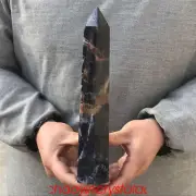 1.54LB Natural Sodalite Obelisk Quartz Crystal Point Wand Reiki Healing XA4416