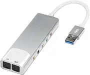 Snblzhef USB External Audio Converter External Audio Card 5.1 Channel Headphone Adapter Sound Card SPDIF for PC Computer