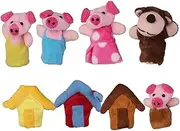 Animal Finger Puppets, Little Pigs Finger Puppets, 8PCS Mini Soft Plush Toddler, Cute Animal