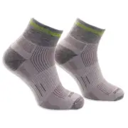 Wrightsock Eco Run Unisex Socks S AU 4-6 Womens Reflective Quarter Lt Grey