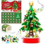 Advent Calendar 2024 Christmas Tree Building Toys with LED Light-24 Day Countdow