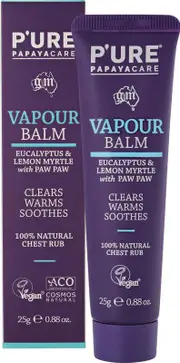 Pure Papayacare Vapour Balm - Chest Rub Eucalyptus Lemon Myrtle and Paw Paw | 25g