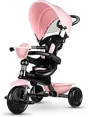 Q Play Cosy 4 In1 Kids Children Tricycle Toddler Stroller Trike Bike Ride-On Toy (Pink)
