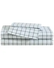 Eddie Bauer 200 Thread Count Classic Tattersall Plaid Cotton Percale Sheet Set