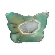 Green Agate Druzy Butterfly - A