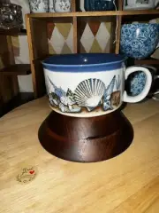 Ortagiri Soup Cup Hand Painted , Seascape Never Used Vintage