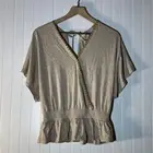Hem & Thread Boho Peasant Top M Smocked Waist Ruffle Hem Cottagecore Rave NWT