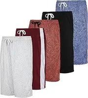 [Real Essentials] 5 Pack: Boys Girls Youth Teen Printed Camo Dry-Fit Sport Active Athletic Shorts