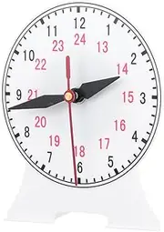 CIYODO Educational Clock Face Model 24 Hour Round Clock for Learning Time Australian School Teaching Tool Moving Hands