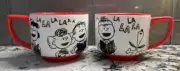 2 Hallmark Peanuts Charlie Brown Gang Snoopy Large Mug Cup Falalala Latte Winter
