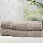 4pc Renee Taylor Stella Bath Sheet/Towel 160cm Soft Bamboo Cotton 650 GSM Pewter