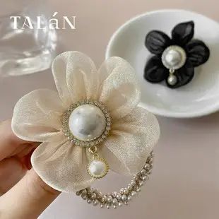 塔蘭超甜少女花朵發圈韓國時尚高彈皮筋扎頭繩小眾網紅仿珍珠發飾