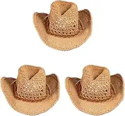 jojofuny Pcs Straw Toddle Sun Hat Wide Brim Boys and Girls Beach Hat Fashionable Decorative